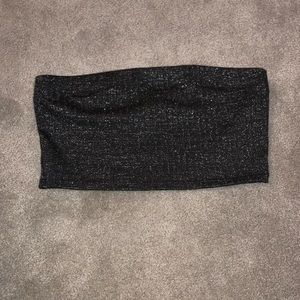 Black with silver sparkle tube top